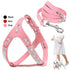 Soft Suede Leather Dog Harness and Leash